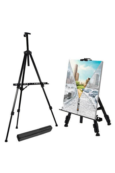 Pictorul Fericit Aluminum painting easel - metallic, adjustable, 52-165 cm, Pictorul Fericit®