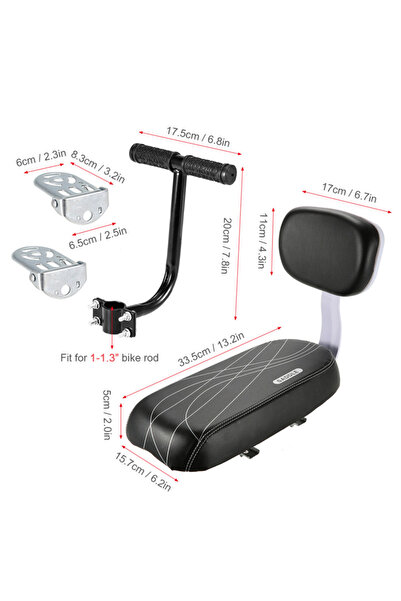 Choice 3 قطع جديدة من سرج المقعد الخلفي للدراجة، مقعد ناعم للأطفال مع مسند لل...