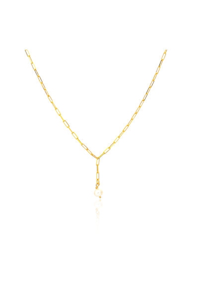 Soleildor Ataç Zincirli İnci Gümüş Kolye