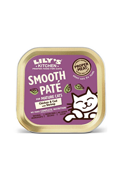 Lily's Kitchen طعام القطط الناضجة الرطب مع باتيه الدجاج وسمك القد والروبيان