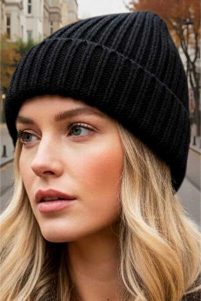 Mood Agenda Women's Soft Textured Thick Ribbed Soft Wool Beret