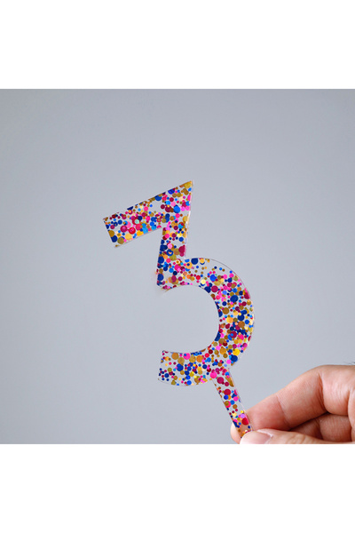 Choice6 Length 16cm 6.29in Acrylic 3 3.4 inch Acrylic Number Cake Topper Colo...