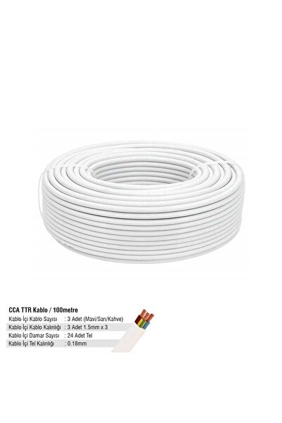SGS CCA TTR KABLO 3*1,5 100 METRE 24*0,18 BEYAZ