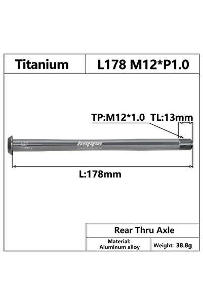 Choice L178 M12x1.0 TL13 HEPPE MTB Road Bike محور خلفي من التيتانيوم خفيف الو...