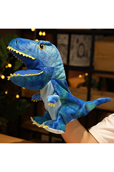 Choice 35 سم أزرق قطعة واحدة من دمى اليد المحشوة على شكل ديناصور ترايسيراتوب ...