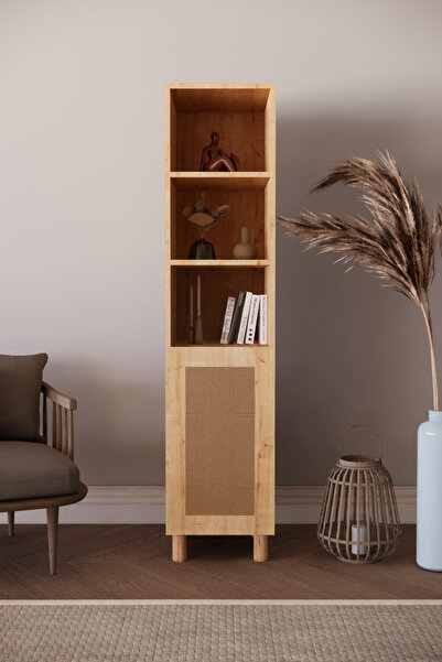 Phobia Bohem Tarz Luna 5 Raflı Dekoratif Kitaplık – Hazeran Kapak Detaylı Kitaplık