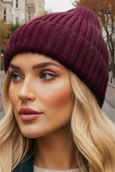 Mood Agenda Women's Soft Textured Thick Ribbed Soft Wool Beret