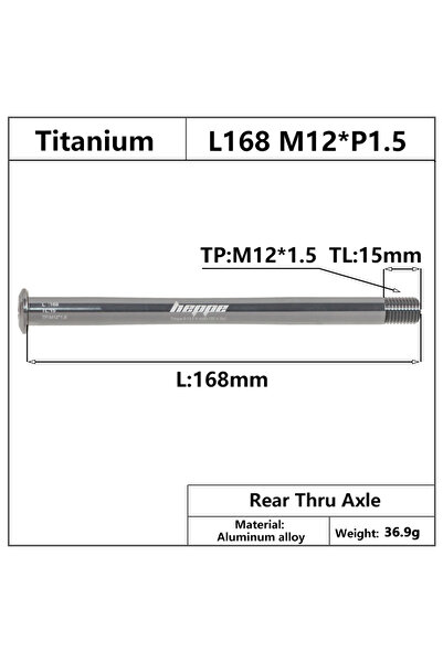 Choice L168 M12x1.5 TL15 HEPPE MTB Road Bike محور خلفي من التيتانيوم خفيف الو...