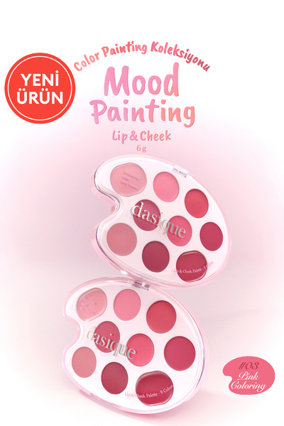 dasique 9 Renkli Ruj & Allık Paleti Mood Painting Lip & Cheek Palette (#03 Pink Coloring)