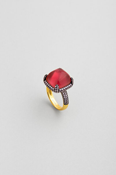 So CHIC... Sihirli Ayna 18 Ayar Sarı Altın Kaplama Gümüş Tasarım Yüzük