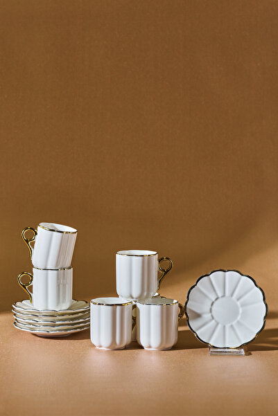 Karaca Feyza 6-Person Coffee Cup 90 ml Gold