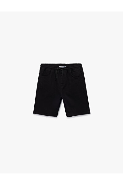 Koton Pocket Detailed Bermuda Waist Tie Slim Fit Jean Shorts