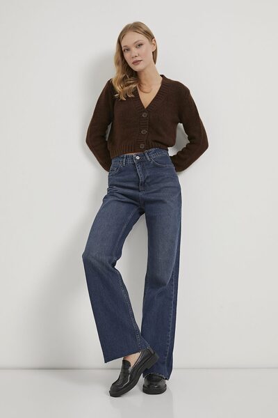 Arma Life Armalife 9877 Cut-Out Leg Straight Fit Denim Women's Pants