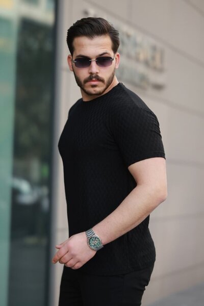 HAZEGO Ανδρικό μπλουζάκι με κοντό μανίκι με σχέδιο μπακλαβά