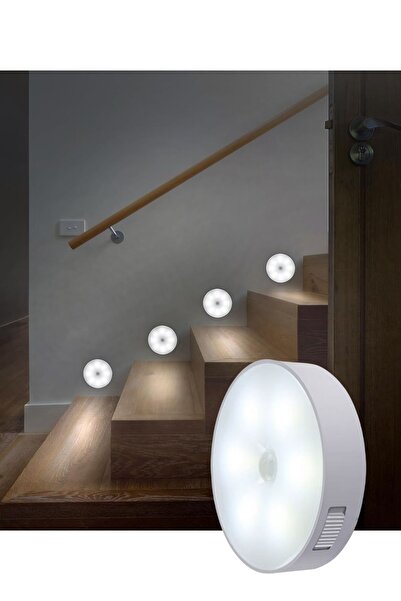 ARVALE 4 Adet Hareket Sensörlü Şarjlı Led Lamba – Beyaz Işık | USB Type-C, Mıknatıslı