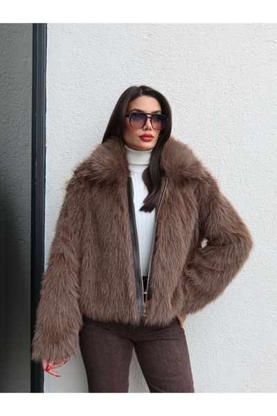 ESRAHELVACI Λεπτομέρεια με φερμουάρ Εισαγόμενη γούνα