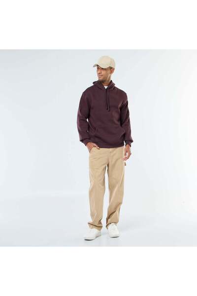 KIABI Brushed Fleece Hoodie with Kangaroo Pocket PURPLE