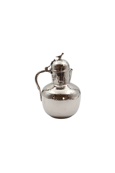 ANTEPSEPETİ Silver Plated Copper Jug with Bird Motif