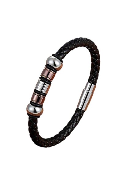 Artizan Suits Brățară bărbați piele împletită cu detalii metalice