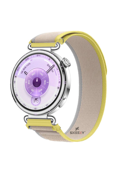 Sneezy Huawei Watch GT6 41mm Uyumlu Kordon Trail Loop Cırtlı Yumuşak Kumaş Şı...