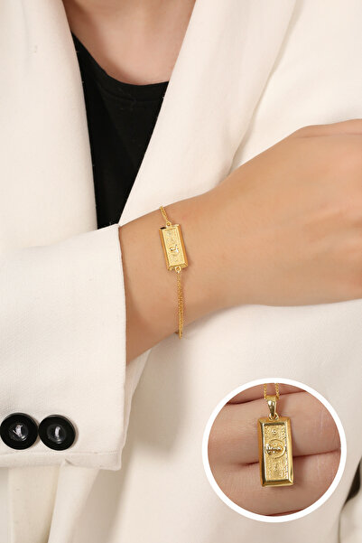 Sanem silver Dolar Bileklik,925 Ayar Üzeri 14 Ayar Altın Kaplama Dolar bracal...