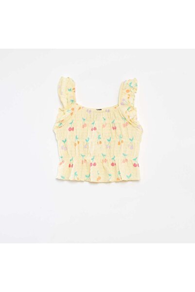 KIABI Waffle-knit vest top YELLOW
