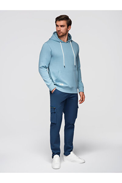 OMBRE Ανδρικό Φούτερ με κουκούλα - Μπλε V7 OM-SSBN-0177