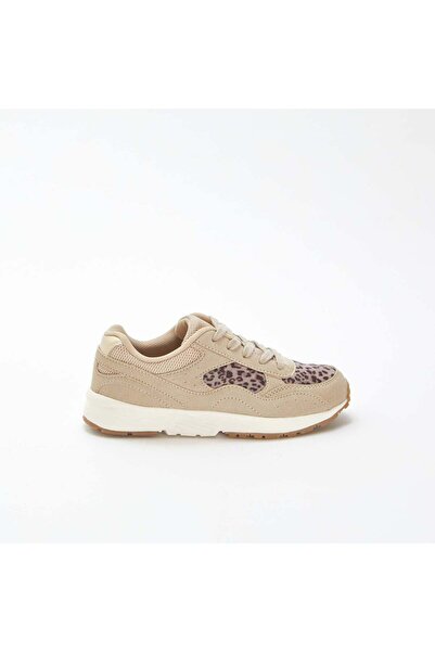 KIABI Leopard Print Running Sneakers BEIGE