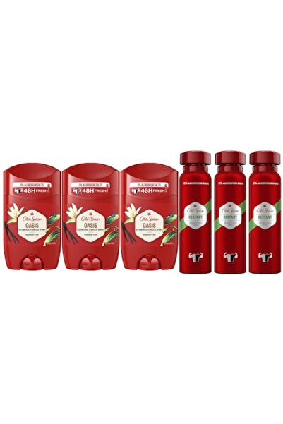 Old Spice Set 6 x Variety Bundle, 3 x Antiperspirant Stick 50ml Oasis, 3 x De...