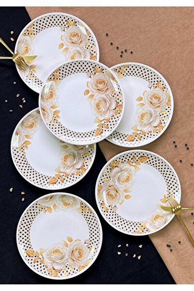 ers erbaşlar ROSELLE 6 PARÇA LÜX TATLI TABAĞI SETİ