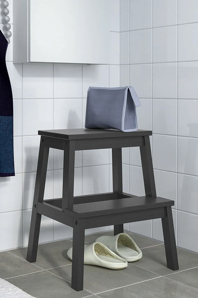 Binbirreyon Ahşap Basamaklı Tabure 2 Basamak Yükseltici Tabure Mutfak Merdiven 100Kg BC038