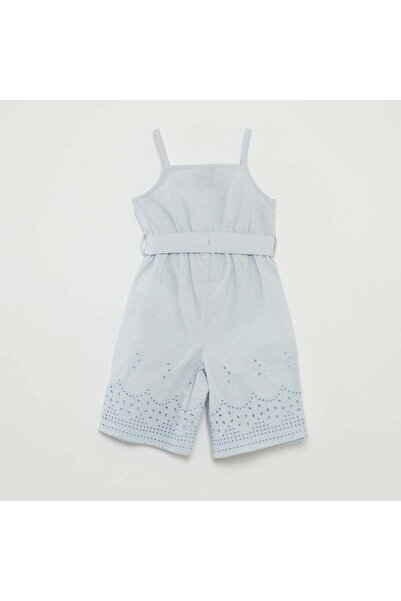 KIABI Long strappy romper with embroidery at the hem BLUE