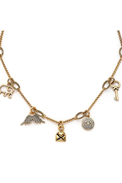 Mon Reve Whispers Melek Kanat, Göz, Fil Charm Zincir Kolye
