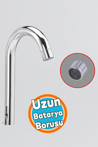 NZB Lavabo Mutfak Musluk Batarya Kuğu Metal Lüks Uzun Evye Borusu Krom Su 360...