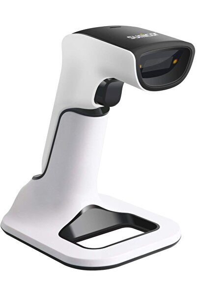 Generic Sumicor 2D Barcode Scanner, White Black Handheld Bar Code Scanner 3 in 1 USB Wired & 2.4G Wireless &