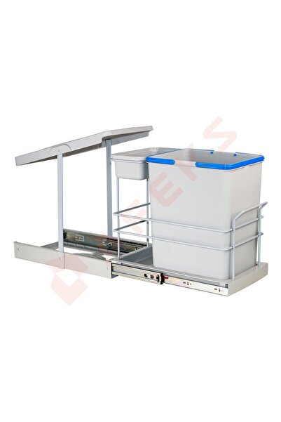 AFEKS P9154 Teleskopik Raylı Çöp Kovası 16 + 1 Litre Gri