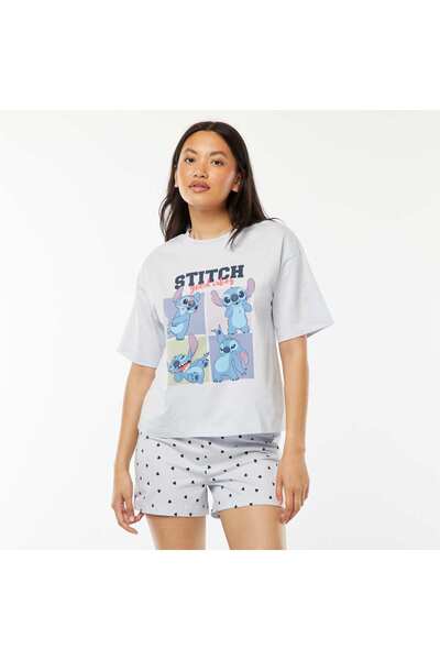 KIABI بيجامة قصيرة ستيتش - طقم من قطعتين باللون الأزرق