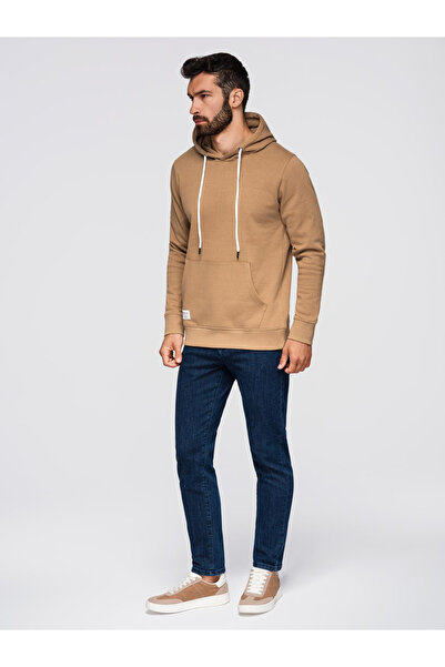 OMBRE Ανδρικό Φούτερ με κουκούλα - Καφέ V2 OM-SSBN-0177