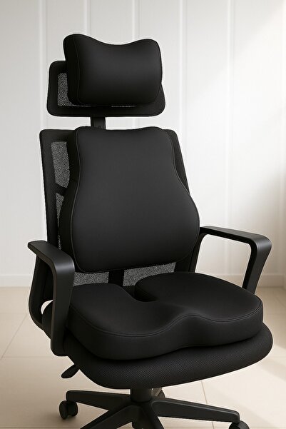 PİLLOWART Ergonomic Office Chair Cushion Set |   Waist, Neck and Lumbar Support Set of 3