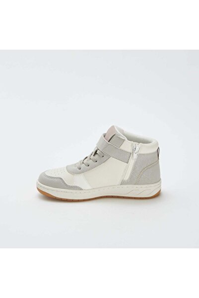 KIABI High-top trainers with hook-and-loop and lace-up fastening GREY