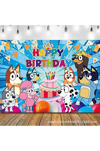 Choice1 لافتة خلفية لعيد ميلاد موس أزرق مقاس 150×100 سم، أنمي بينجو أزرق عائل...