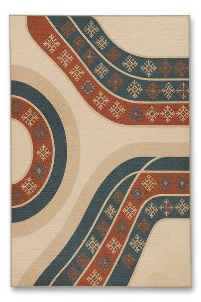 Rugs Modern Halı MOSSO Παραδοσιακό Μοτίβο με Ριγέ Σχέδιο Υφαντή Βάση Vintage ...