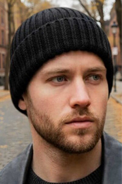 Trenderrs Чоловіча м'яка товста в'язана шапка з м'якою вовною