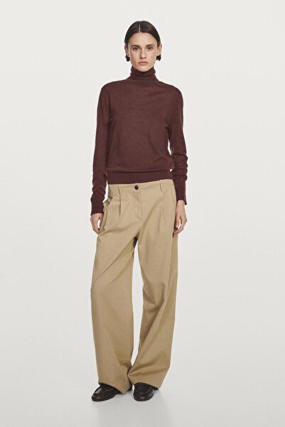 Massimo Dutti Yün karışımlı dik yaka triko kazak