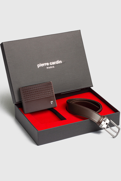 Pierre Cardin -Set 7- 100% Genuine Leather Special Gift Boxed Groom Belt Wall...