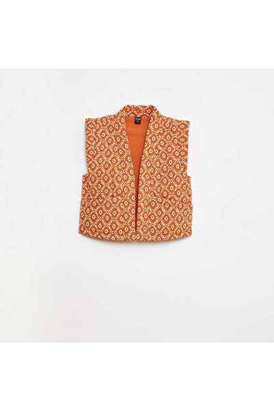 KIABI Printed padded bodywarmer BROWN