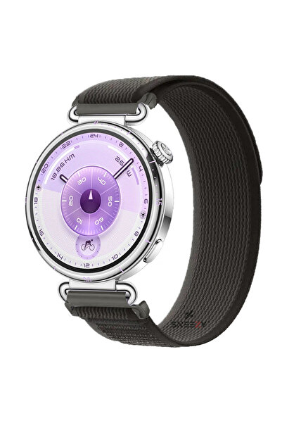 Sneezy Huawei Watch GT6 41mm Uyumlu Kordon Trail Loop Cırtlı Yumuşak Kumaş Şı...