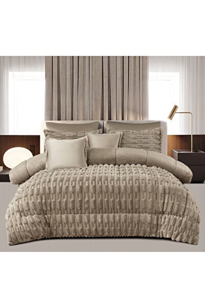 Roshen 4-piece winter double bed sheet set made of soft velvet and luxurious fur to give you a feeling of warmth and comfort, size 220*170
