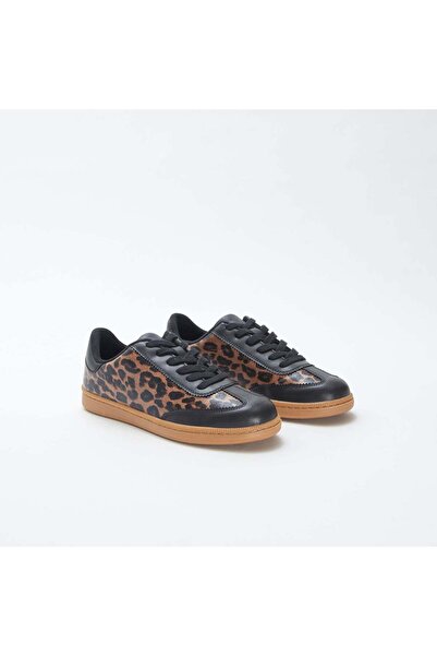 KIABI Low-top leopard print trainers BROWN