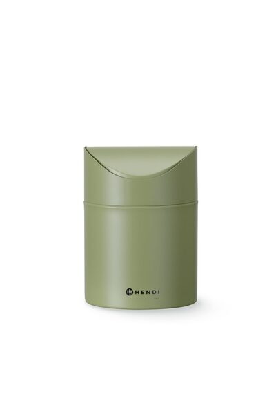 HENDI Table trash bin with swing lid, HENDI, 1.2L, Green, ⌀120x(H)165mm
